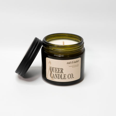 Teak & Leather Soy Candle