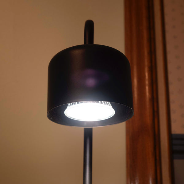 Candle Lamp - Arched Black Metal & Wood Base