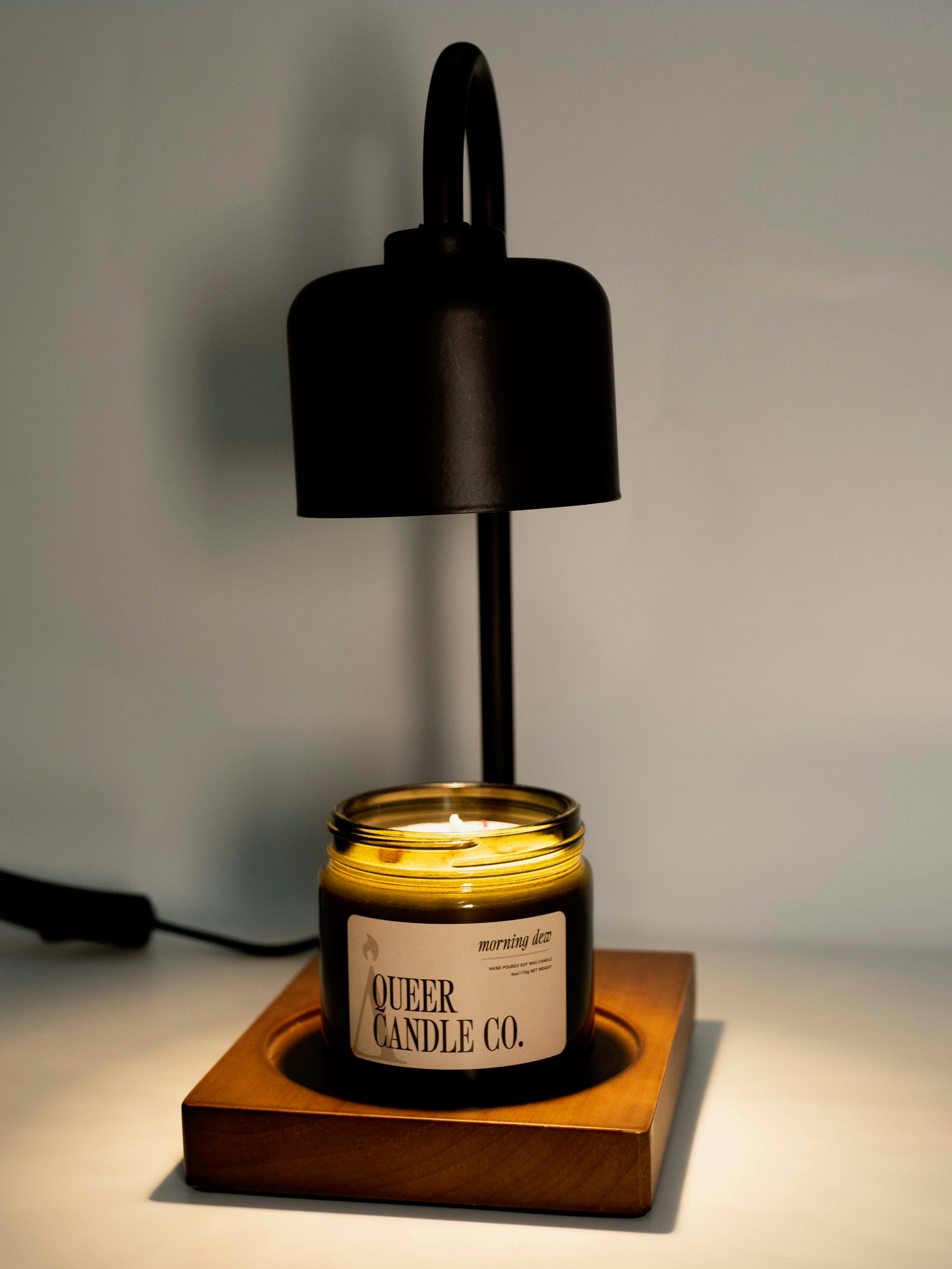 Candle Lamp - Arched Black Metal & Wood Base – Queer Candle Co.