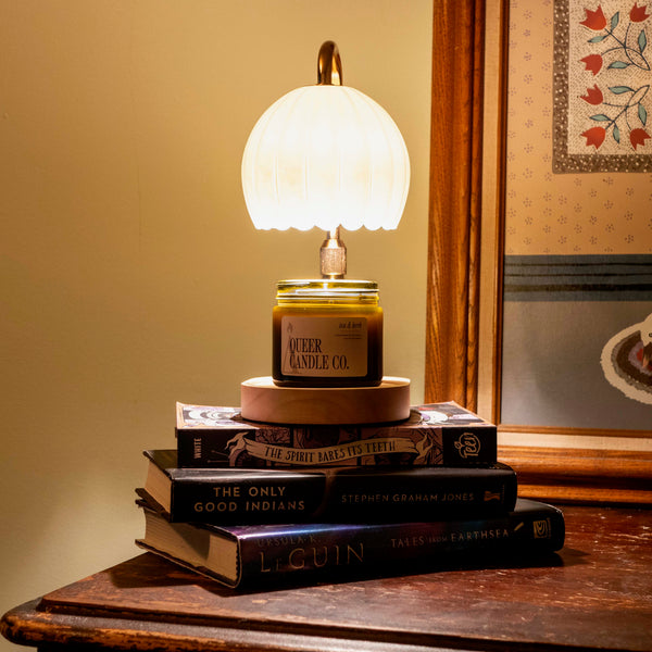 Candle Lamp - Milk Glass & Gold