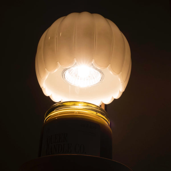 Candle Lamp - Milk Glass & Gold