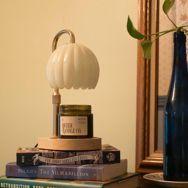 Candle Lamp - Milk Glass & Gold
