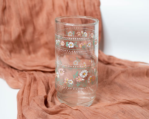 Thrifted Collection: Pink Floral Glass