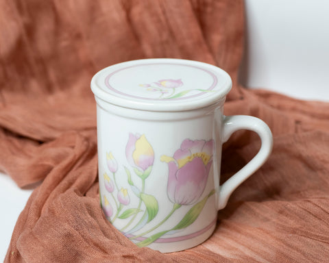 Thrifted Collection: Floral Mug with Lid