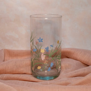 Thrifted Collection: Rainbow Flowers Glass