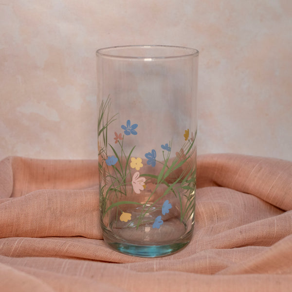Thrifted Collection: Rainbow Flowers Glass