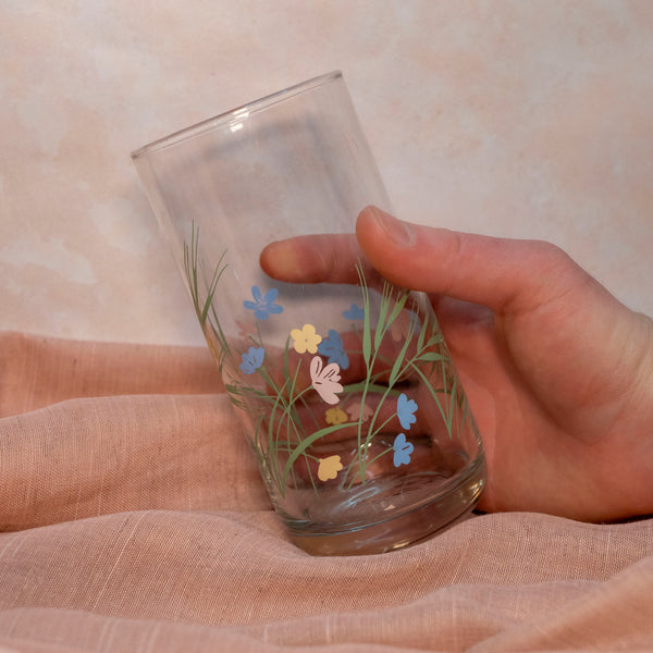 Thrifted Collection: Rainbow Flowers Glass