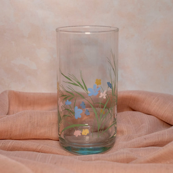 Thrifted Collection: Rainbow Flowers Glass