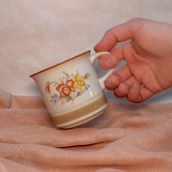 Thrifted Collection: Red Rim Floral Mug